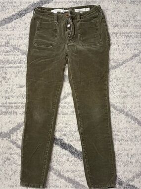 Anthropologie Olive Corduroy Skinny Pants